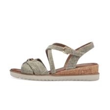 Sandale din material textil cu talpa wedge