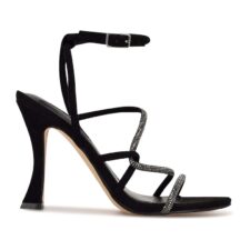 Sandale din material textil cu toc inalt Blitz