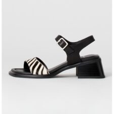 Sandale din piele cu animal print