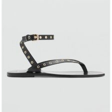 Sandale din piele cu anouri metalice aplicate