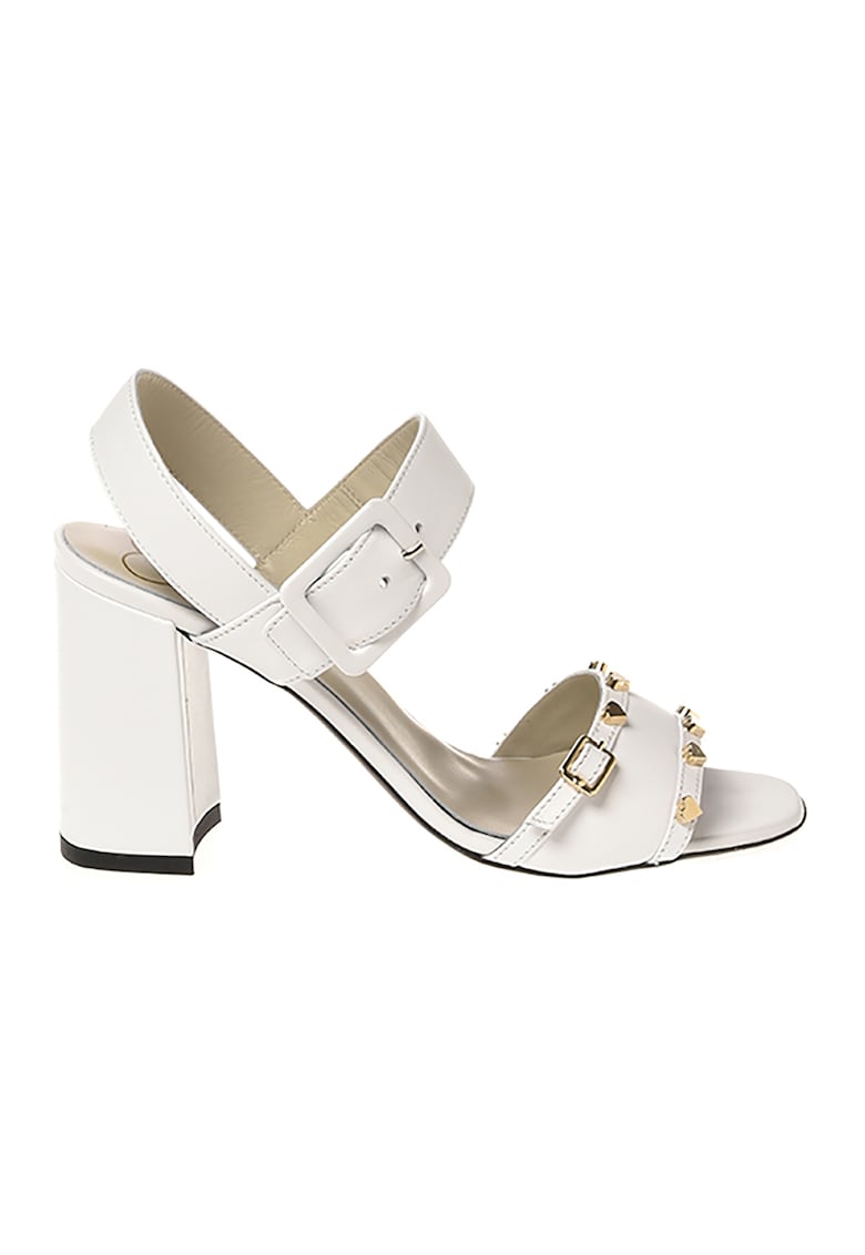 Sandale din piele cu aplicatie cu inimi metalice 1 Sandale din piele cu aplicatie cu inimi metalice