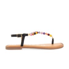Sandale din piele cu aplicatie cu margele Ionia