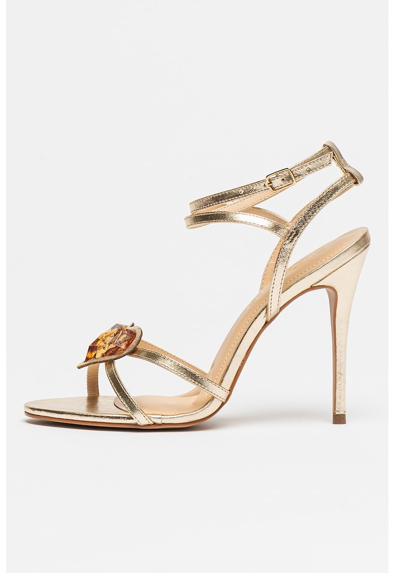 Sandale din piele cu aplicatie cu strasuri Maxima 1 Sandale din piele cu aplicatie cu strasuri Maxima