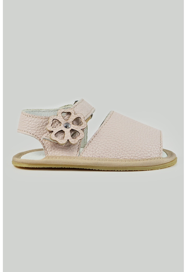 Sandale din piele cu aplicatie florala 1 Sandale din piele cu aplicatie florala