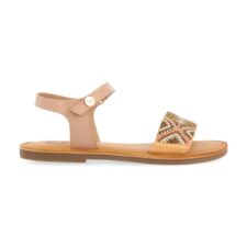 Sandale din piele cu aplicatii cu margele