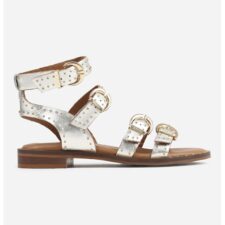 Sandale din piele cu aplicatii cu nituri
