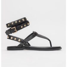 Sandale din piele cu aplicatii cu tinte Cecily
