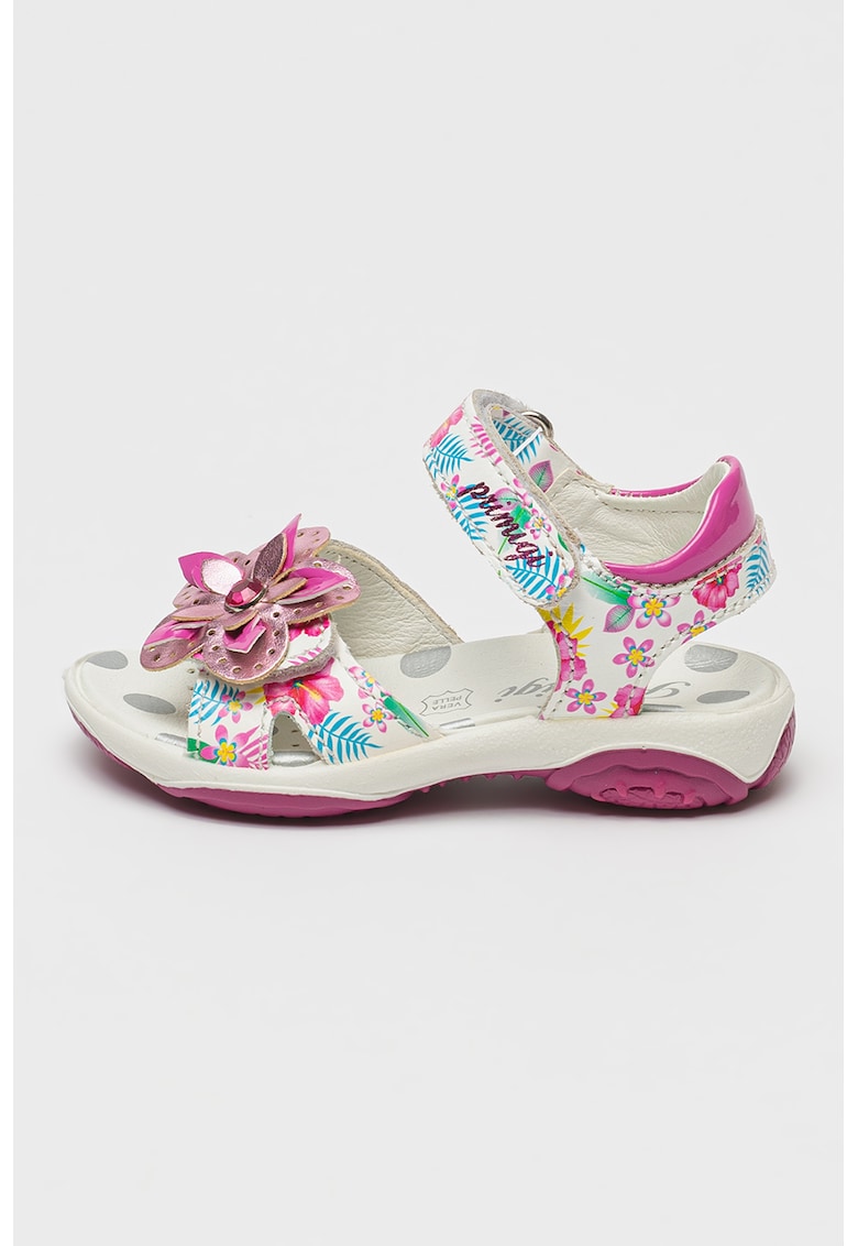 Sandale din piele cu aplicatii florale 1 Sandale din piele cu aplicatii florale