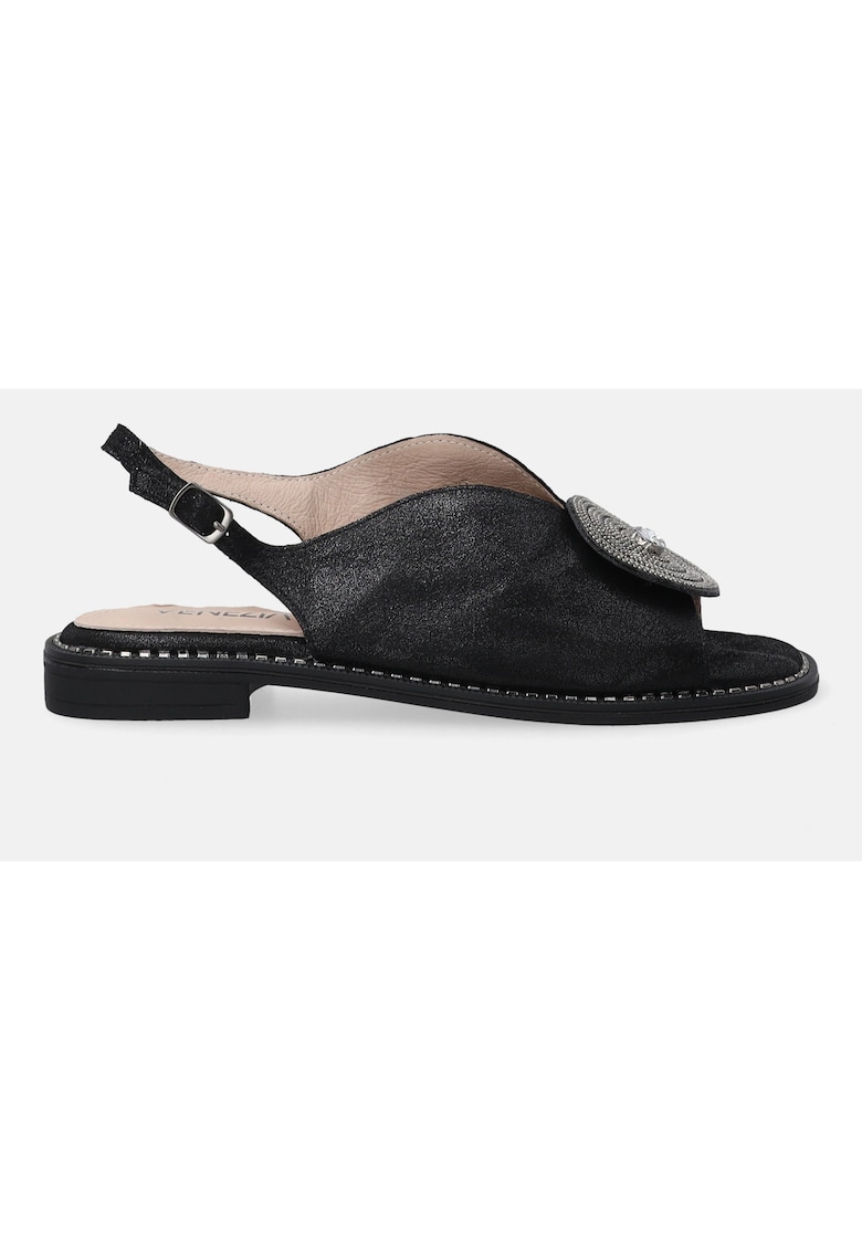 Sandale din piele cu aplicatii frontale 1 Sandale din piele cu aplicatii frontale