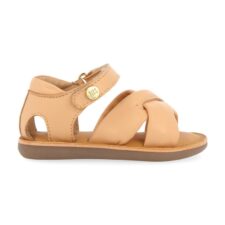 Sandale din piele cu aspect matlasat Anori