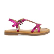 Sandale din piele cu aspect metalizat Nosate