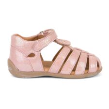 Sandale din piele cu aspect stralucitor