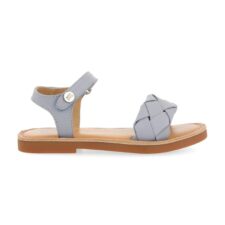 Sandale din piele cu bareta cu aspect impletit