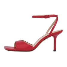 Sandale din piele cu bareta cu catarama