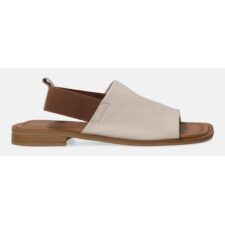 Sandale din piele cu bareta elastica si varf patrat