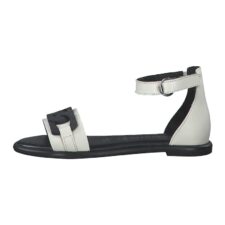 Sandale din piele cu bareta pe glezna si garnitura din lant