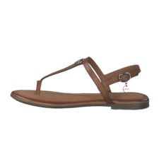 Sandale din piele cu bareta separatoare si talpa cu amortizare