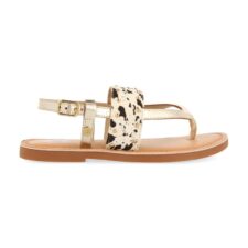 Sandale din piele cu bareta separatoare si tinte Capim