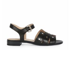 Sandale din piele cu barete multiple si nituri metalice