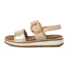 Sandale din piele cu catarama rotunda