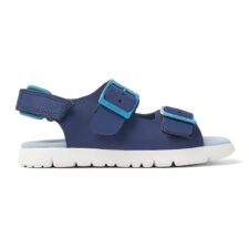 Sandale din piele cu catarame si inchidere velcro