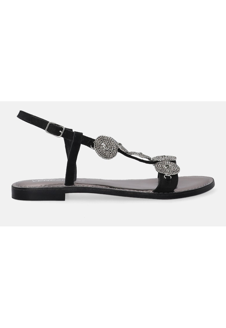 Sandale din piele cu cristale 1 Sandale din piele cu cristale