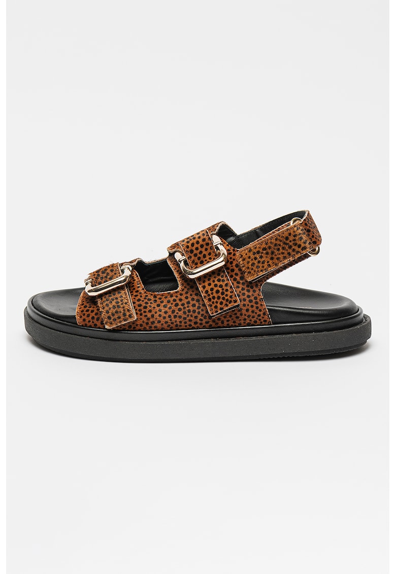 Sandale din piele cu cu animal print Harper 1 Sandale din piele cu cu animal print Harper