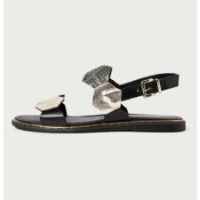 Sandale din piele cu detalii cu aspect metalizat Kleo