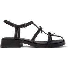 Sandale din piele cu detalii cu funde Dana