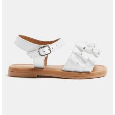 Sandale din piele cu detalii cu volane