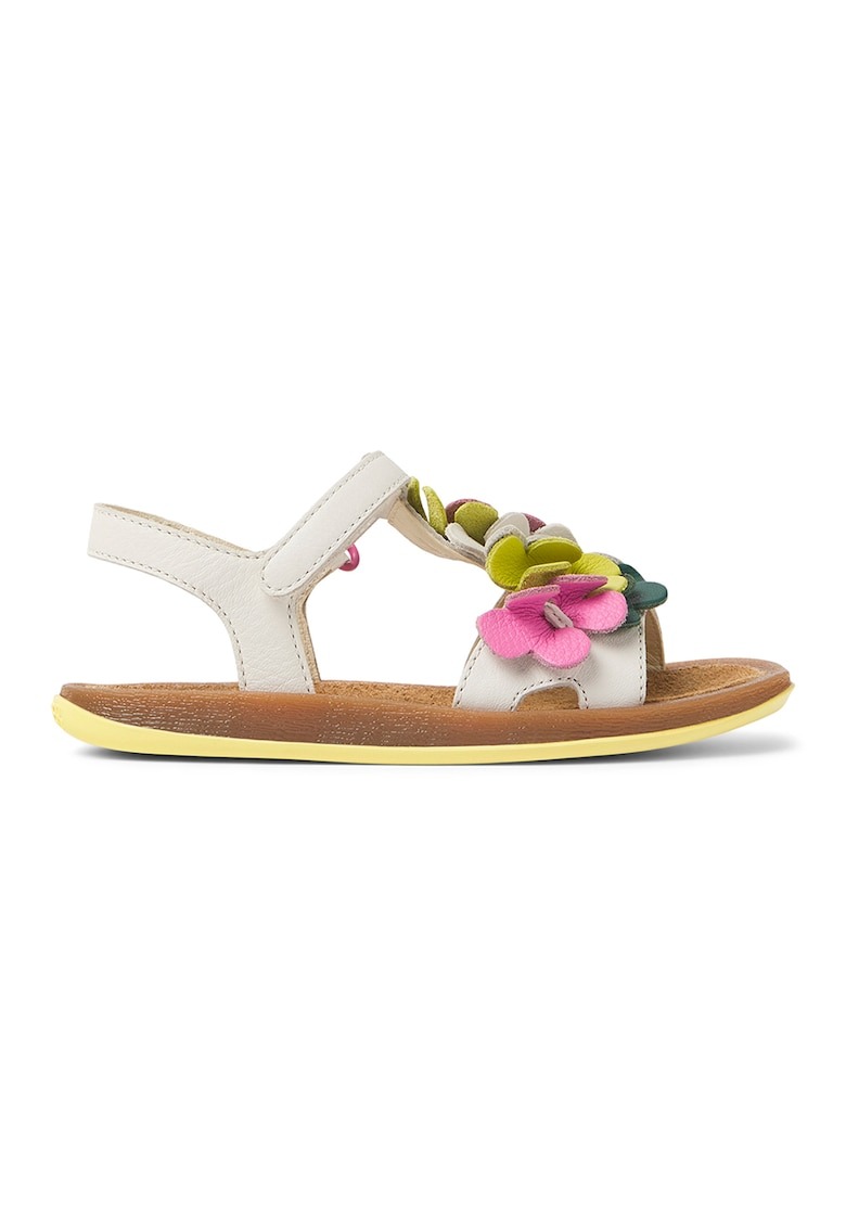 Sandale din piele cu detalii florale 1 Sandale din piele cu detalii florale
