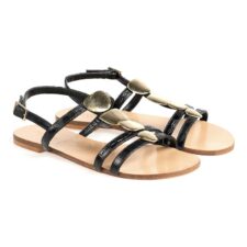 Sandale din piele cu detalii metalice