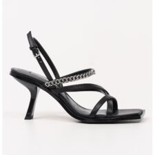 Sandale din piele cu detaliu lant