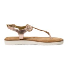 Sandale din piele cu flori cu strasuri