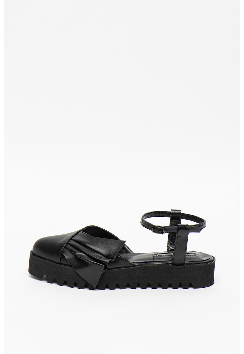 Sandale din piele cu funda deconstruita 1 Sandale din piele cu funda deconstruita