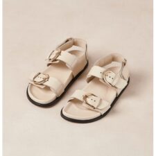 Sandale din piele cu inchidere velcro Leone