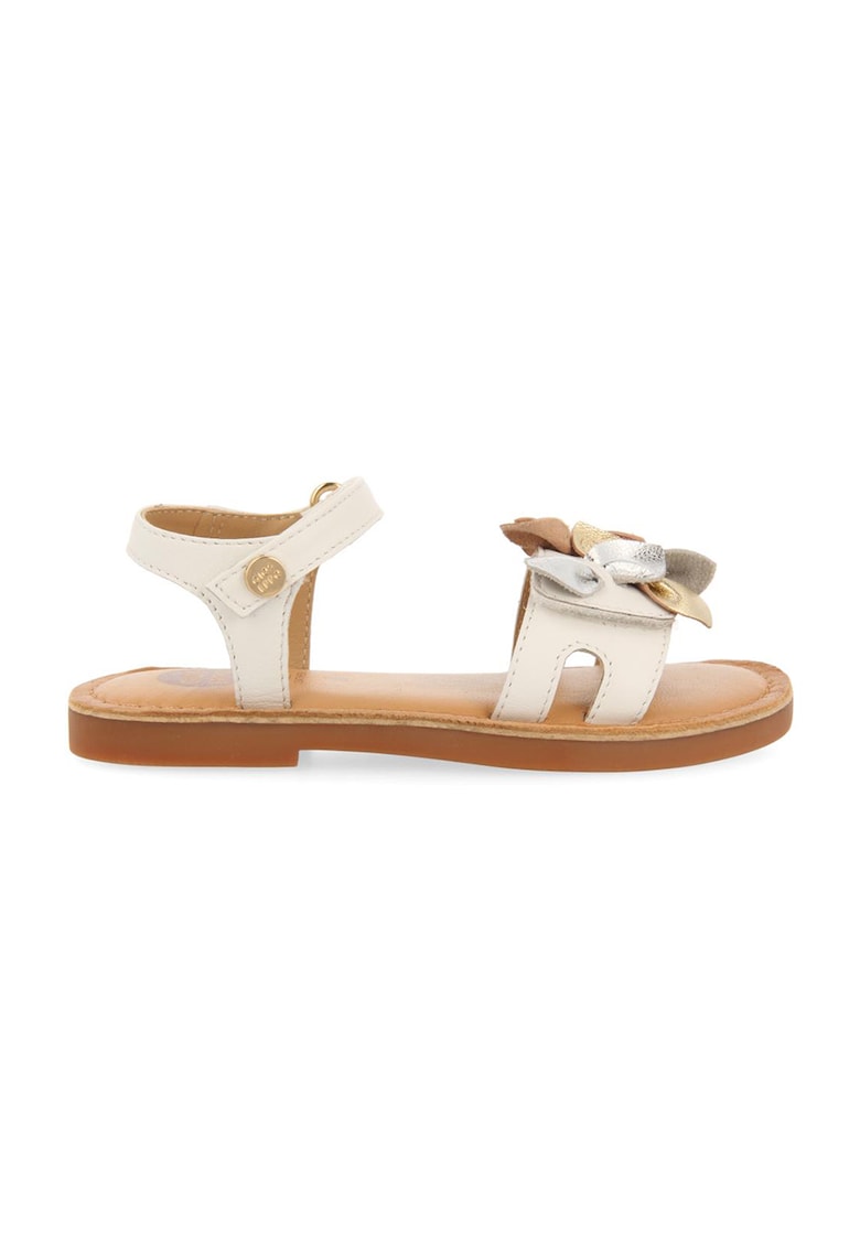 Sandale din piele cu inchidere velcro si aplicatii cu funda Punat 1 Sandale din piele cu inchidere velcro si aplicatii cu funda Punat