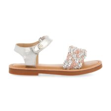 Sandale din piele cu inchidere velcro si barete cu aspect impletit Wea