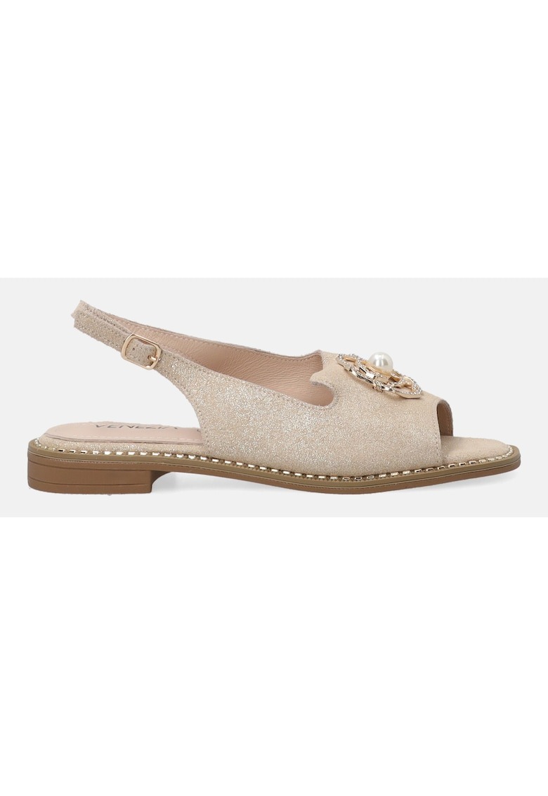 Sandale din piele cu insertii cu sclipici 1 Sandale din piele cu insertii cu sclipici