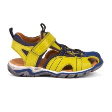 Sandale din piele cu model colorblock