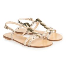 Sandale din piele cu model cu reptila -