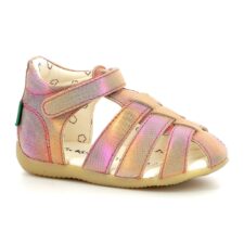 Sandale din piele cu model holografic