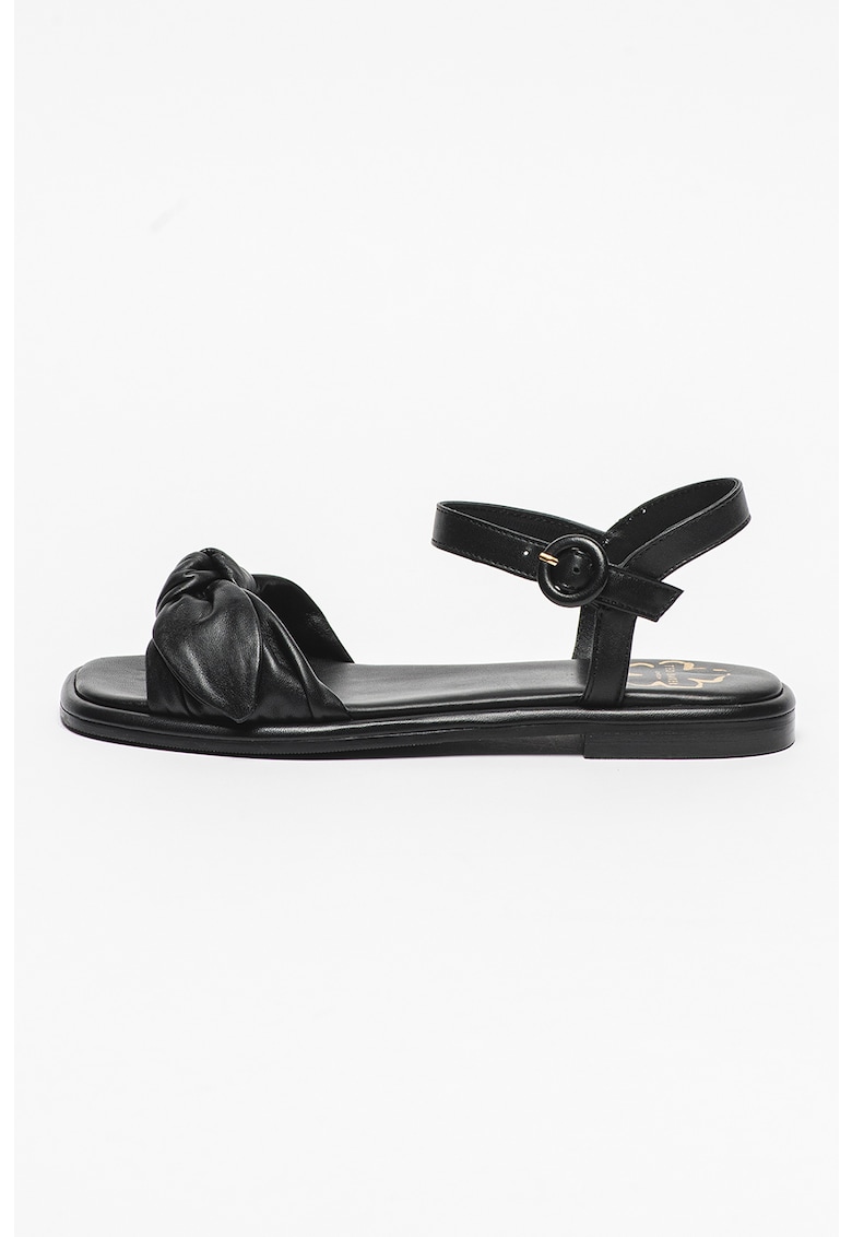 Sandale din piele cu model uni Halah 1 Sandale din piele cu model uni Halah