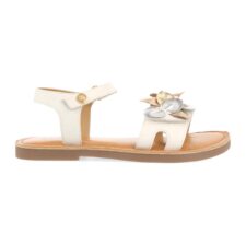 Sandale din piele cu motive florale contrastante Pugmil