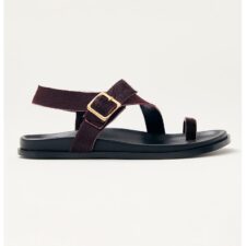 Sandale din piele cu par scurt