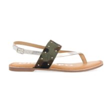 Sandale din piele cu par scurt si piele cu bareta separatoare Badesi