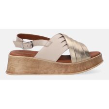 Sandale din piele cu platforma si garnituri metalice