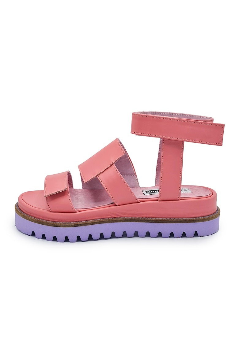 Sandale din piele cu talpa contrastanta 1 Sandale din piele cu talpa contrastanta