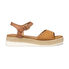 Sandale din piele cu talpa cu platforma si garnituri din piele intoarsa