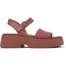 Sandale din piele cu talpa demi-wedge Tasha